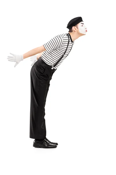 Mime artist gesture kissing — Stock Photo, Image