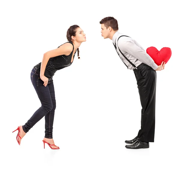 Young couple about to kiss — Stock Photo, Image