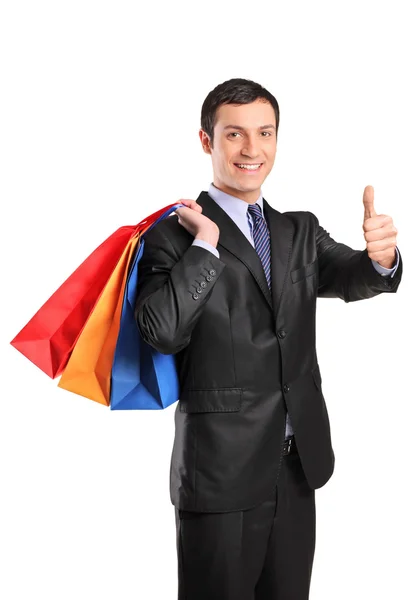 Male holding shopping bags — Stock Photo, Image