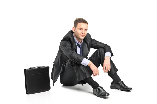 Businessman and his briefcase — Stock Photo, Image