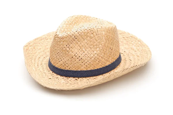 Straw hat with blue strap — Stock Photo, Image