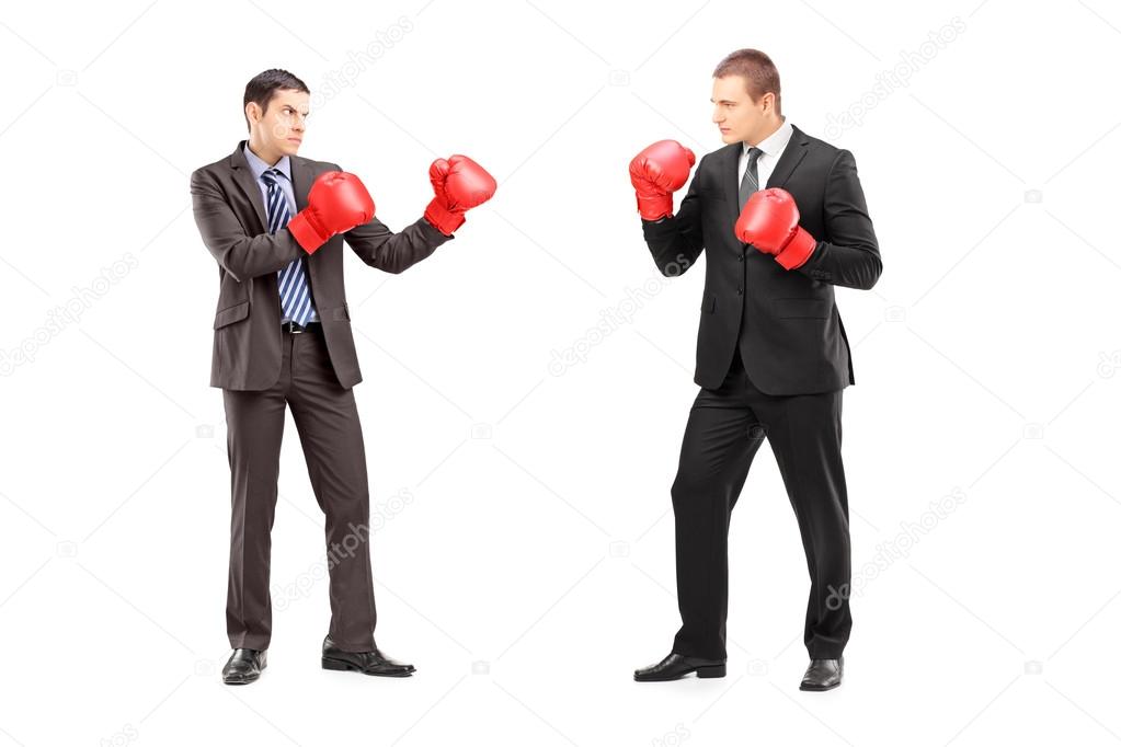 Two businessmen having fight