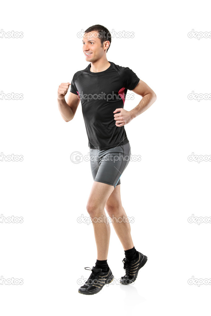 Male athlete running