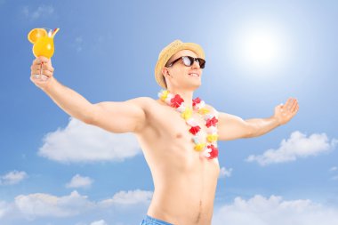 kokteyl ifade mutluluk olan adam