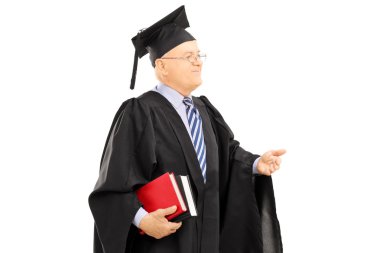 üniversite profesörü holding kitap