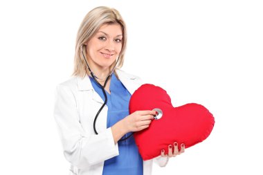 Doktor muayene kalp şeklinde yastık