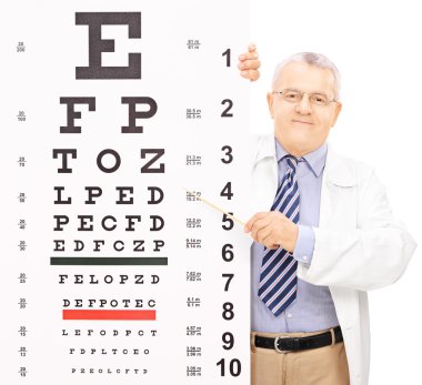 bir muayenesinden işaret gözlükçü