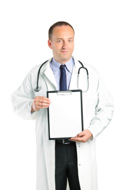 Doktor holding boş Pano