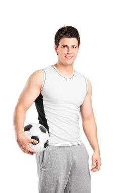 erkek atlet holding futbol
