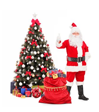 Noel Baba vererek başparmak yukarı