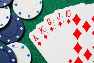 Royal straight flush poker kartları
