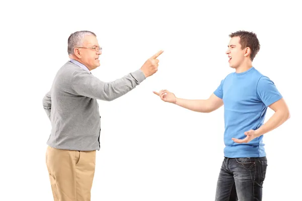 Far och son har ett argument — Stockfoto
