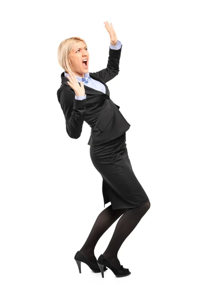 Afraid young businesswoman — Stock Photo, Image