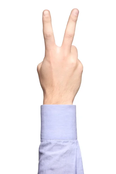 Mão em símbolo de paz — Fotografia de Stock