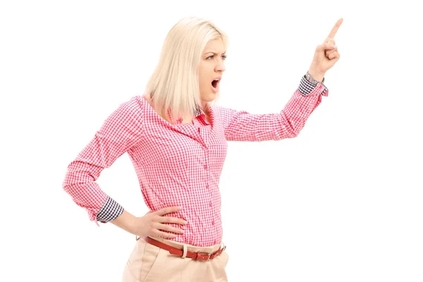 Violent young woman shouting — Stock Photo, Image