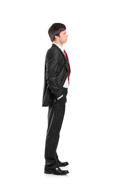 Businessman waiting in line — Stock Photo, Image