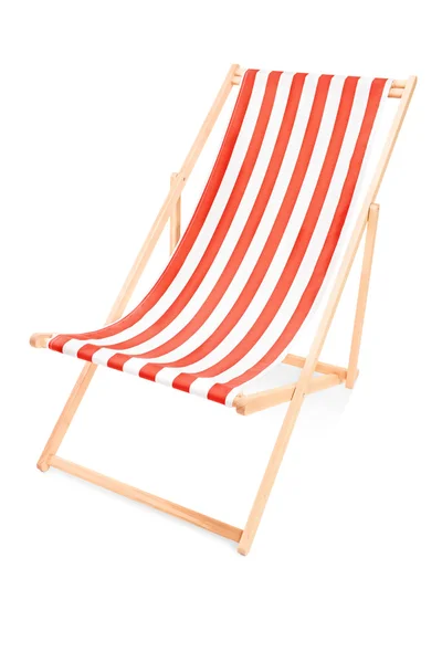 Sun lounger with orange stripes — Stock Photo, Image