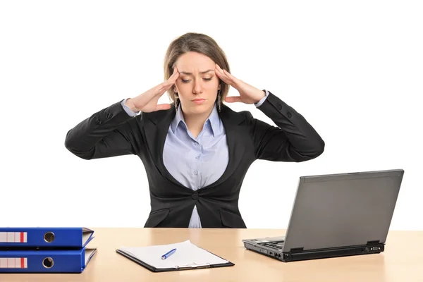 Businesswoman with headache — Stock Photo, Image