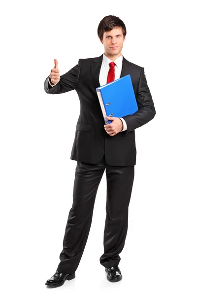 Businessman with thumb up — Stock Photo, Image