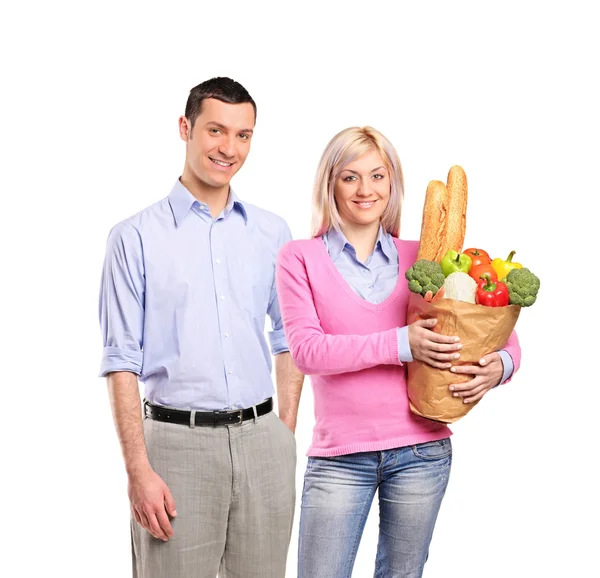 Pareja feliz después de comprar — Foto de Stock