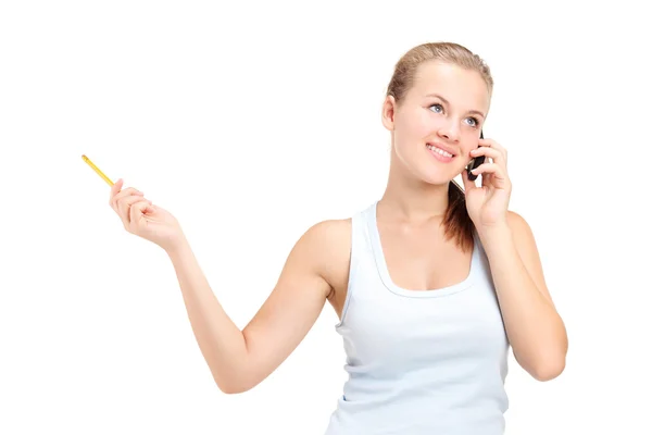 Mujer hablando en el teléfono celular — Foto de Stock