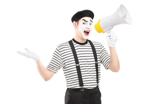 Mime 예술가 스피커에서 연설 — 스톡 사진