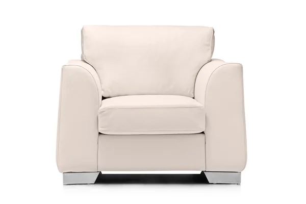 Leather white armchair — Stock Photo, Image