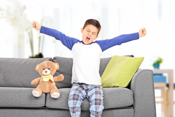 Sleepy boy yawning — Stock Photo, Image