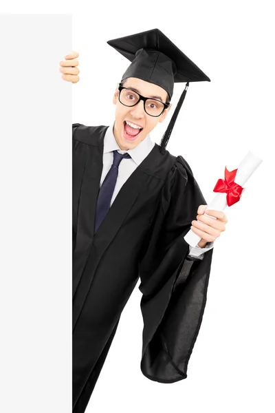College graduate holding diploma — Stock Photo, Image