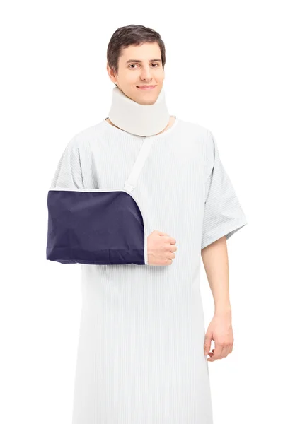 Male patient with broken arm — Stock Photo, Image