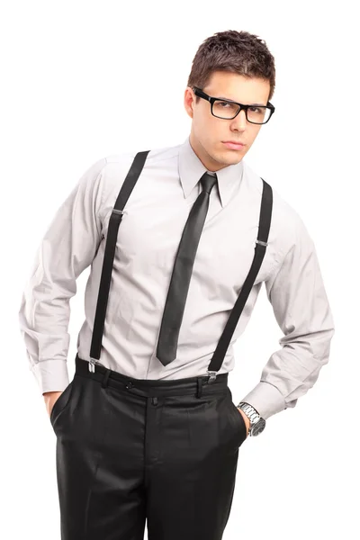 Serious man in fashionable clothes — Stock Photo, Image