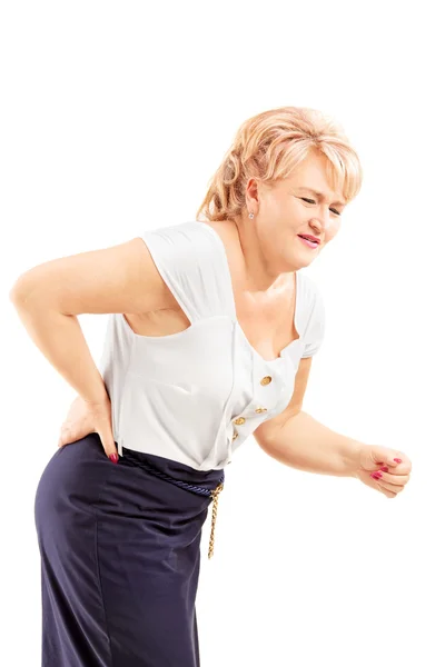 Female suffering from back pain — Stock Photo, Image