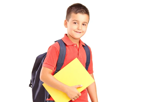 Niño de escuela con mochila — Foto de Stock