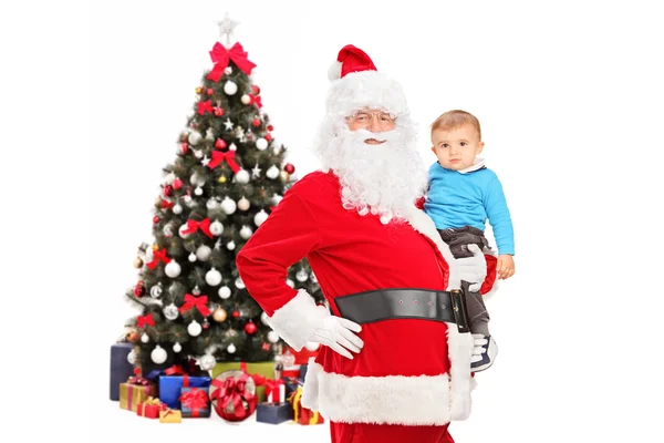 Santa claus en kind — Stockfoto