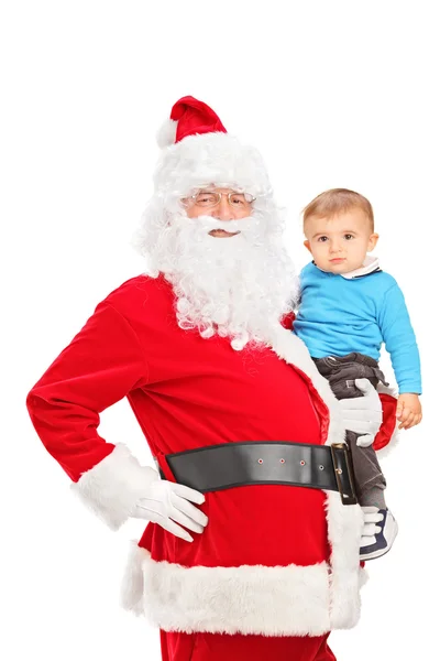 Santa claus en klein kind — Stockfoto