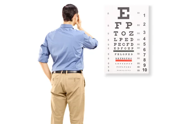 Muž vezme test zraku — Stock fotografie