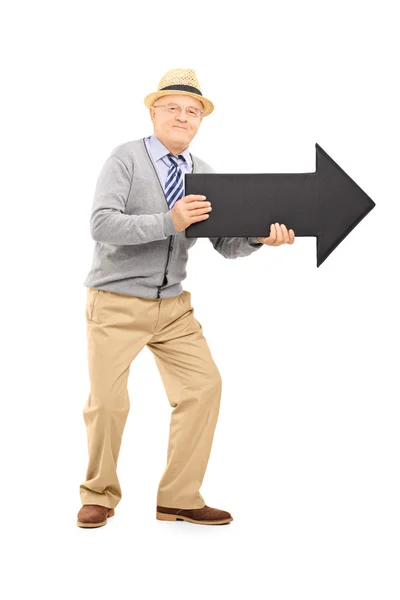 Gentleman holding an arrow — Stock Photo, Image