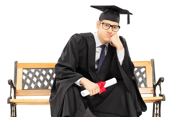 Graduação universitária preocupada — Fotografia de Stock