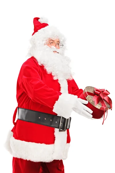 Santa claus geven aanwezig — Stockfoto