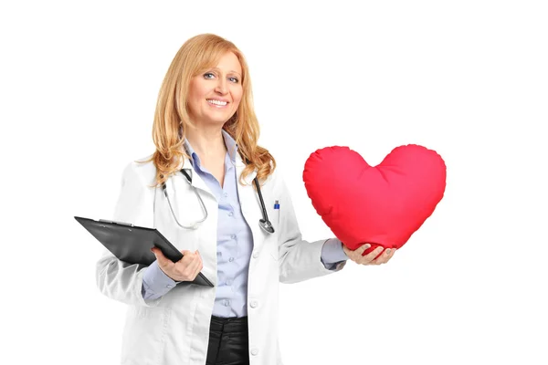Зрілі медичні працівники тримають серце — стокове фото