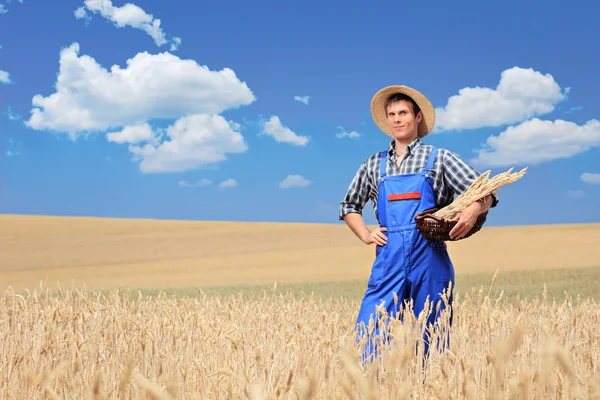 Farmer with panama hat — Stock Photo, Image
