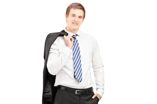 Businessman with coat over shoulder — Stock Photo, Image