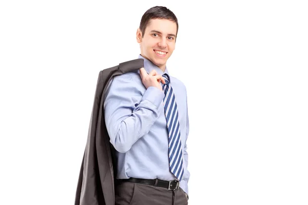 Бізнесмен з пальто над плечем — стокове фото