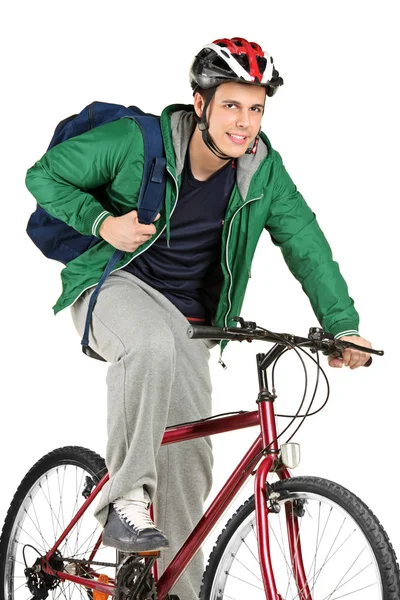 Bicyclist on bicycle posing — Stock Photo, Image