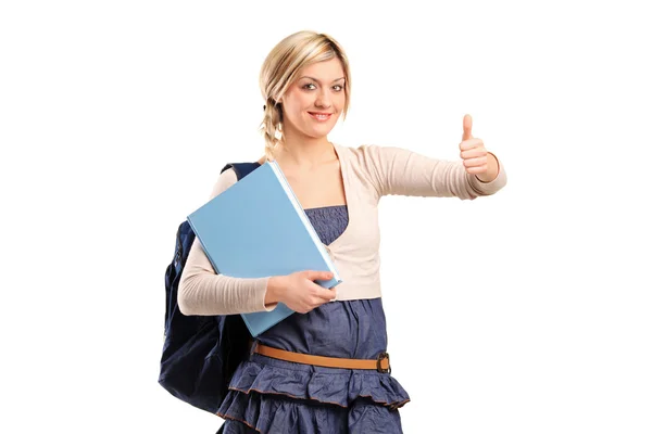 Female student holding book Stock Picture