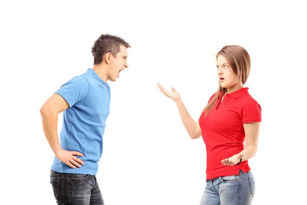 Man and woman arguing Stock Image