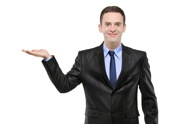 Man with right hand lifted Stock Picture