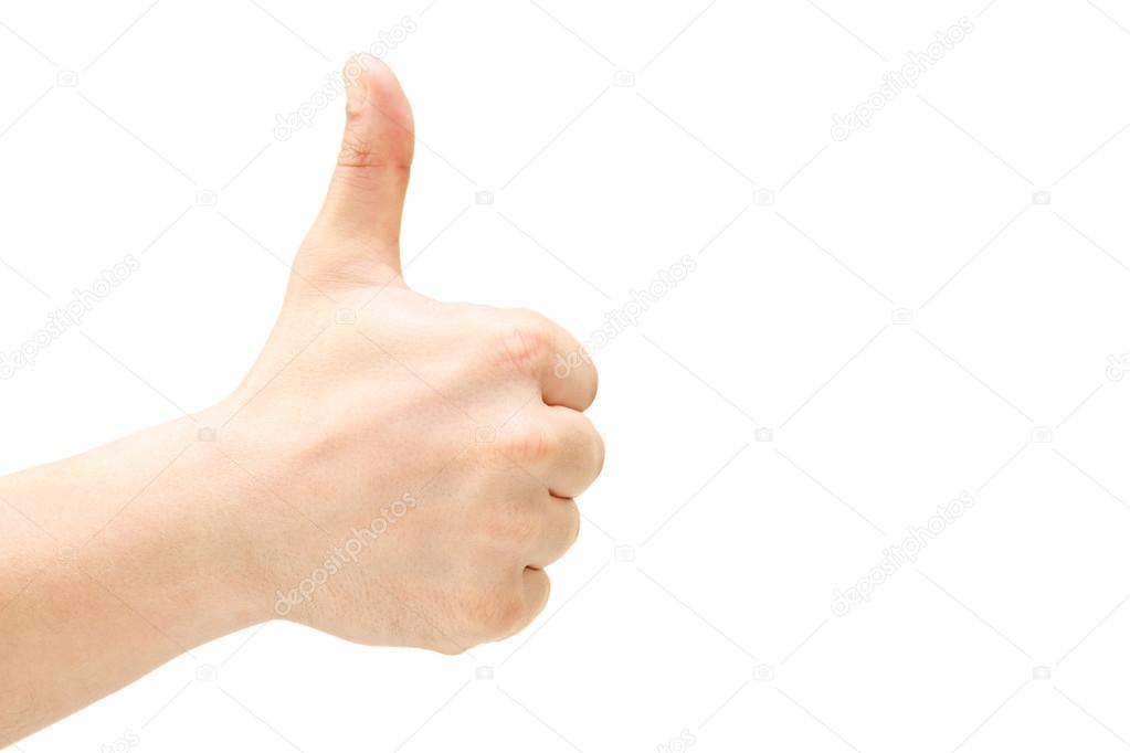 Man giving thumb up