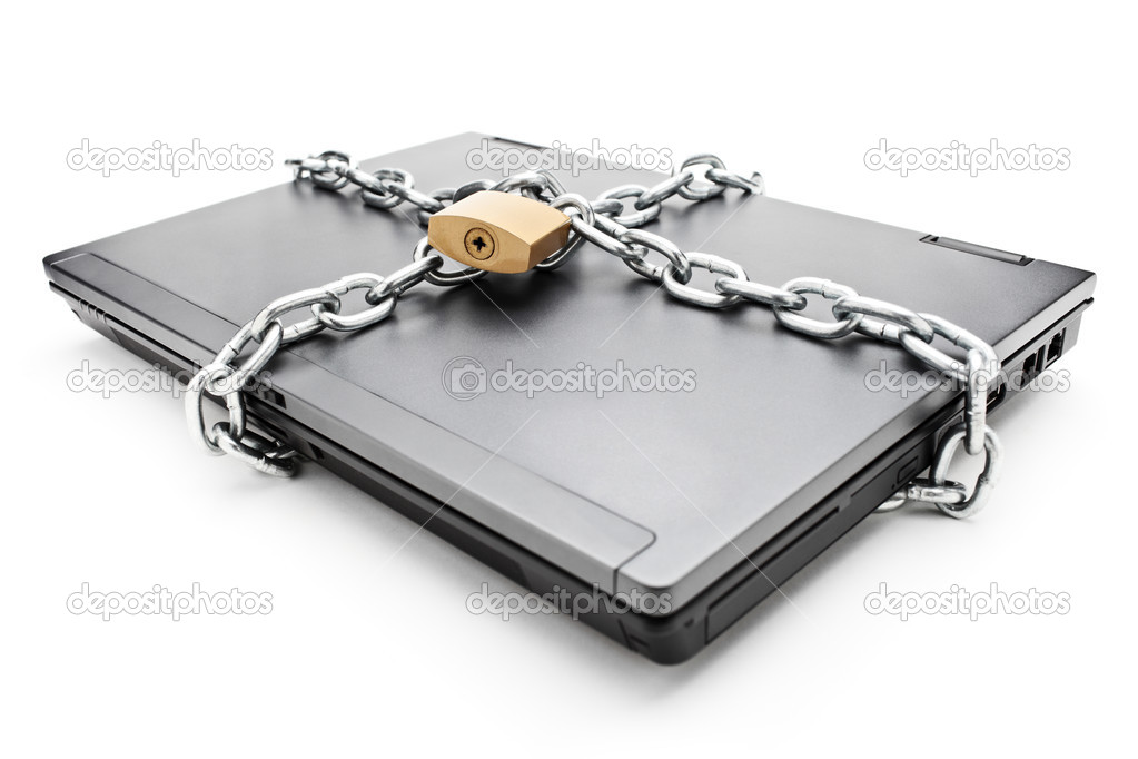 Heavy chain around laptop