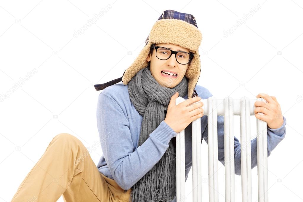 Man next to radiator